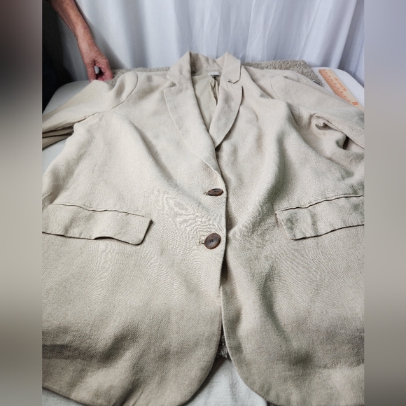 Women's Linen Blend Spring Blazer A New Day Natural Tan Size XXL - Picture 9 of 15
